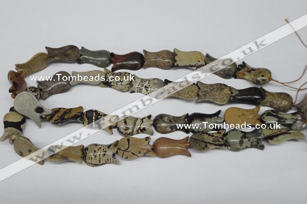 CFG242 15.5 inches 15*25mm carved flower artistic gemstone beads