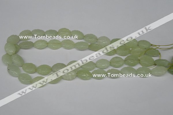 CFG245 15.5 inches 13*18mm carved oval New jade gemstone beads