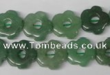 CFG255 15.5 inches 15mm carved flower green aventurine beads