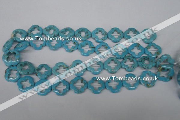 CFG256 15.5 inches 20mm carved flower turquoise beads