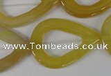 CFG266 15.5 inches 28*35mm carved teardrop yellow agate beads