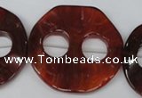 CFG281 15.5 inches 44mm carved coin red agate beads