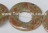 CFG282 15.5 inches 40*45mm carved oval unakite gemstone beads