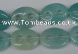 CFG294 15.5 inches 15*20mm carved oval amazonite gemstone beads