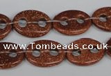 CFG295 15.5 inches 15*20mm carved oval goldstone beads