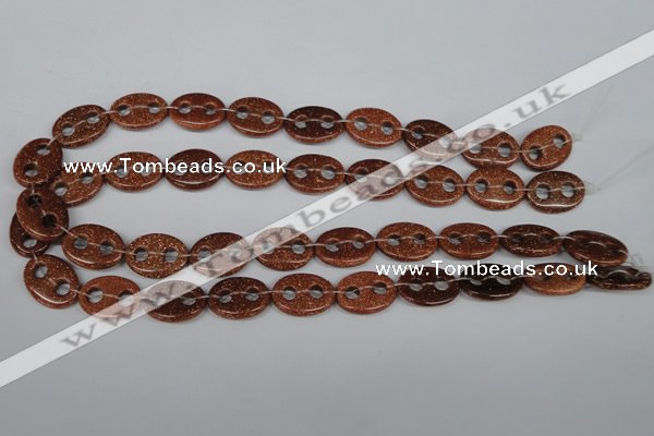 CFG295 15.5 inches 15*20mm carved oval goldstone beads