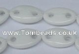 CFG298 15.5 inches 15*25mm carved oval white stone beads