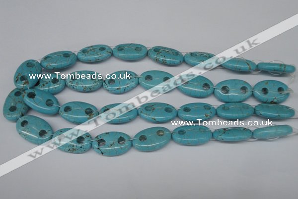 CFG299 15.5 inches 16*26mm carved oval turquoise beads