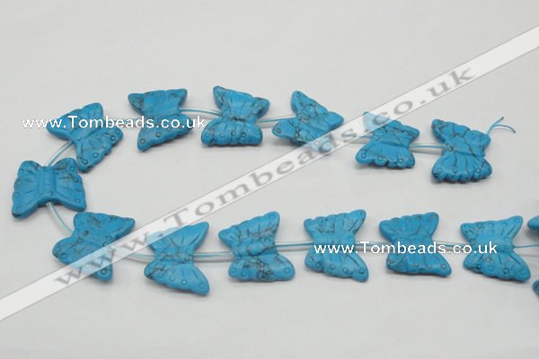 CFG30 15.5 inches 23*28mm butterfly turquoise gemstone beads