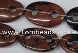 CFG305 15.5 inches 20*30mm carved oval mahogany obsidian beads