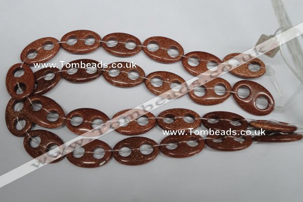 CFG307 15.5 inches 20*30mm carved oval goldstone beads