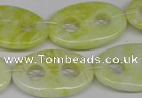 CFG308 15.5 inches 20*30mm carved oval lemon jade gemstone beads