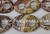 CFG309 15.5 inches 20*30mm carved oval dyed stripe jasper beads