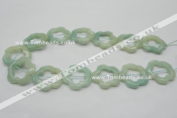 CFG31 15.5 inches 30mm carved flower amazonite gemstone beads