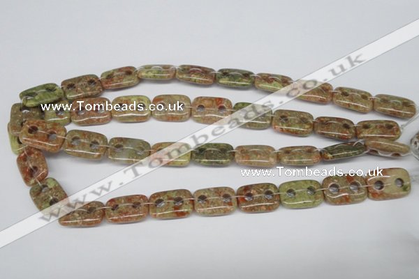 CFG321 15.5 inches 15*20mm carved rectangle unakite beads