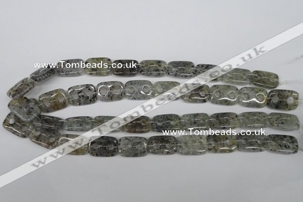 CFG323 15.5 inches 15*20mm carved rectangle moss quartz beads