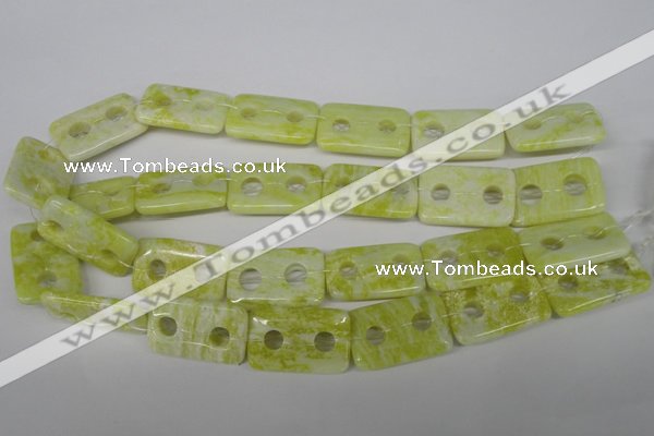 CFG336 15.5 inches 20*30mm carved rectangle lemon jade beads