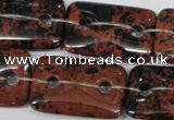 CFG337 15.5 inches 20*30mm carved rectangle mahogany obsidian beads