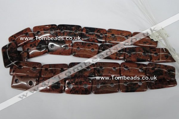 CFG337 15.5 inches 20*30mm carved rectangle mahogany obsidian beads