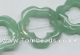 CFG34 15.5 inches 30mm carved flower green aventurine jade beads