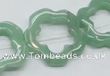 CFG34 15.5 inches 30mm carved flower green aventurine jade beads