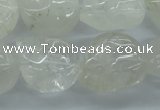 CFG341 15.5 inches 18*22mm carved skull white crystal beads