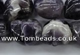 CFG343 15.5 inches 18*22mm carved skull dogtooth amethyst beads