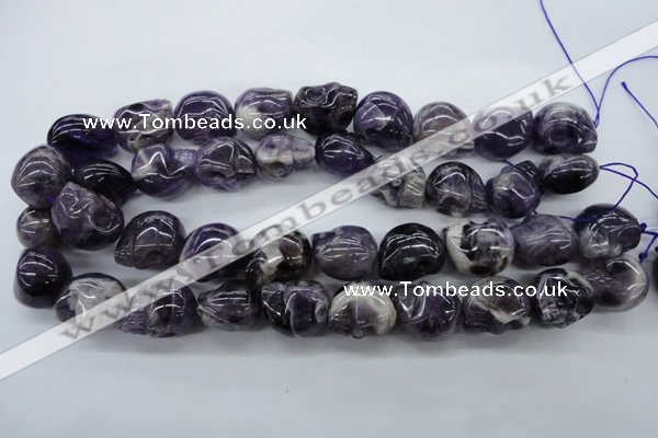 CFG343 15.5 inches 18*22mm carved skull dogtooth amethyst beads