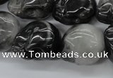 CFG346 15.5 inches 18*22mm carved skull eagle eye jasper beads