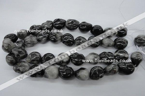 CFG346 15.5 inches 18*22mm carved skull eagle eye jasper beads