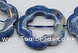 CFG41 15.5 inches 35mm carved flower lapis lazuli gemstone beads