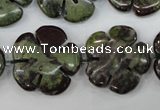 CFG460 15.5 inches 24mm carved flower dragon blood jasper beads