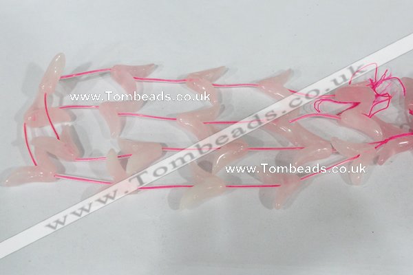 CFG501 15.5 inches 20*26mm carved flower rose quartz beads