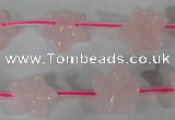 CFG507 15.5 inches 15*15mm carved flower rose quartz beads