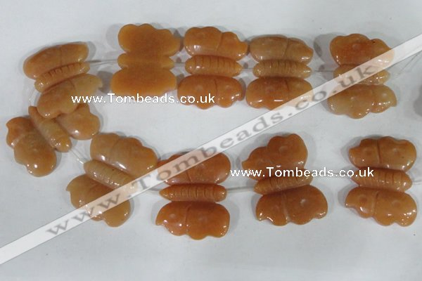 CFG520 15.5 inches 30*38mm carved animal red aventurine beads