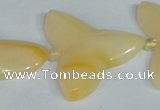 CFG521 15.5 inches 34*37mm carved flower yellow aventurine beads