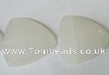 CFG525 15.5 inches 25*25mm carved triangle white jade beads