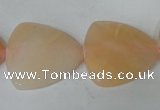 CFG526 15.5 inches 25*25mm carved triangle pink aventurine beads