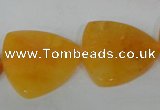 CFG527 15.5 inches 25*25mm carved triangle yellow aventurine beads