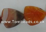 CFG528 15.5 inches 25*25mm carved triangle agate gemstone beads