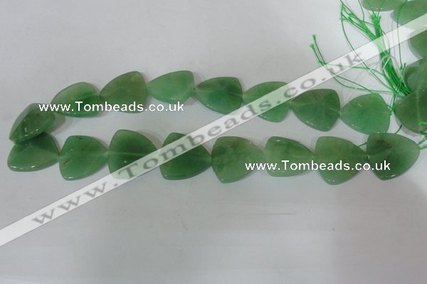 CFG531 15.5 inches 25*25mm carved triangle green aventurine beads