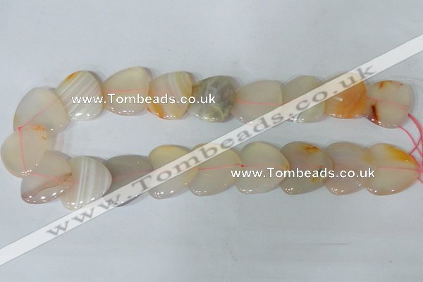 CFG535 15.5 inches 25*25mm carved triangle agate gemstone beads