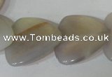 CFG538 15.5 inches 25*25mm carved triangle grey agate beads