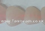 CFG539 15.5 inches 25*25mm carved triangle rose quartz beads