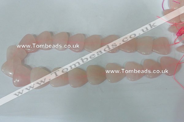 CFG539 15.5 inches 25*25mm carved triangle rose quartz beads