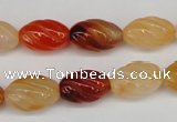 CFG54 15.5 inches 10*16mm carved rice agate gemstone beads