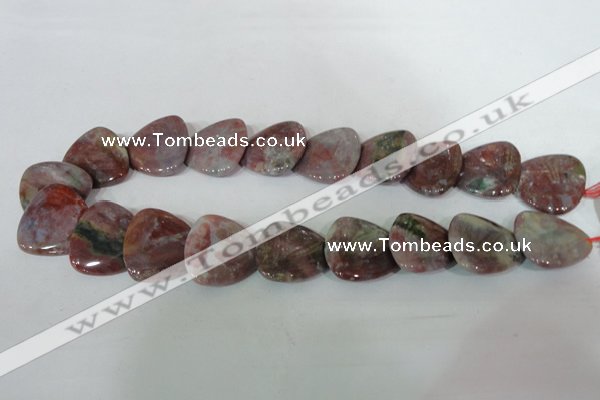 CFG541 15.5 inches 25*25mm carved triangle Indian agate beads