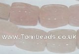 CFG546 15.5 inches 15*20mm carved brick rose quartz beads