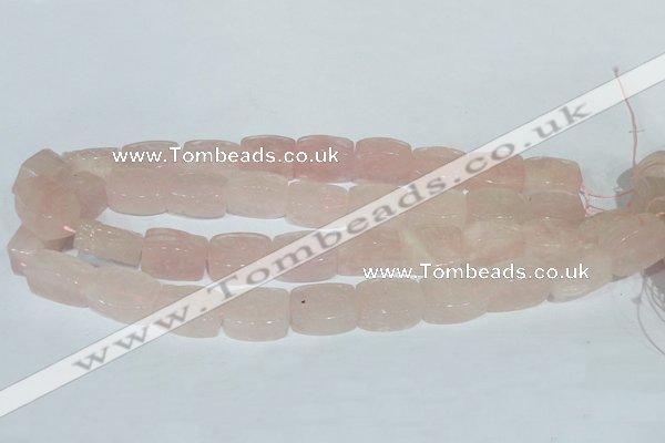 CFG546 15.5 inches 15*20mm carved brick rose quartz beads