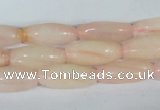 CFG553 15.5 inches 8*20mm carved rice rose quartz beads